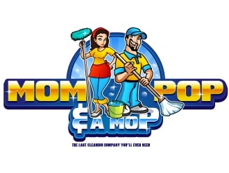 Mom Pop & a Mop logo design by Aelius