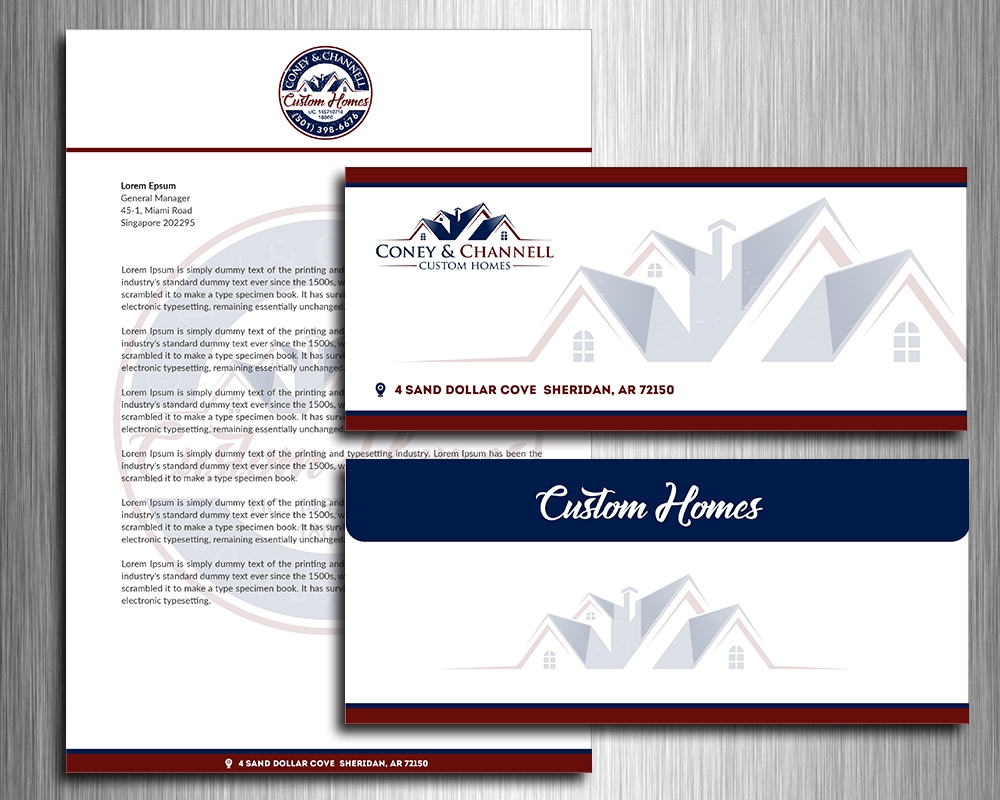 Coney and Channell custom homes  logo design by MastersDesigns