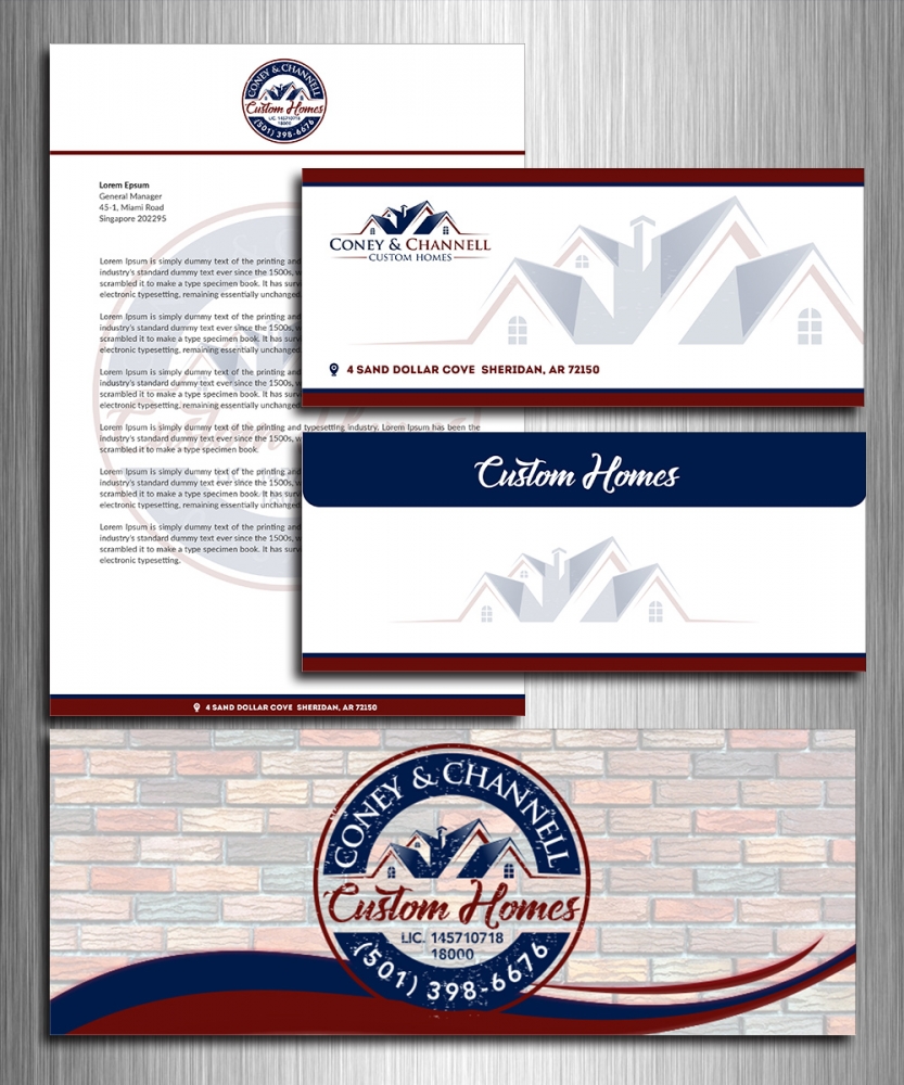 Coney and Channell custom homes  logo design by MastersDesigns