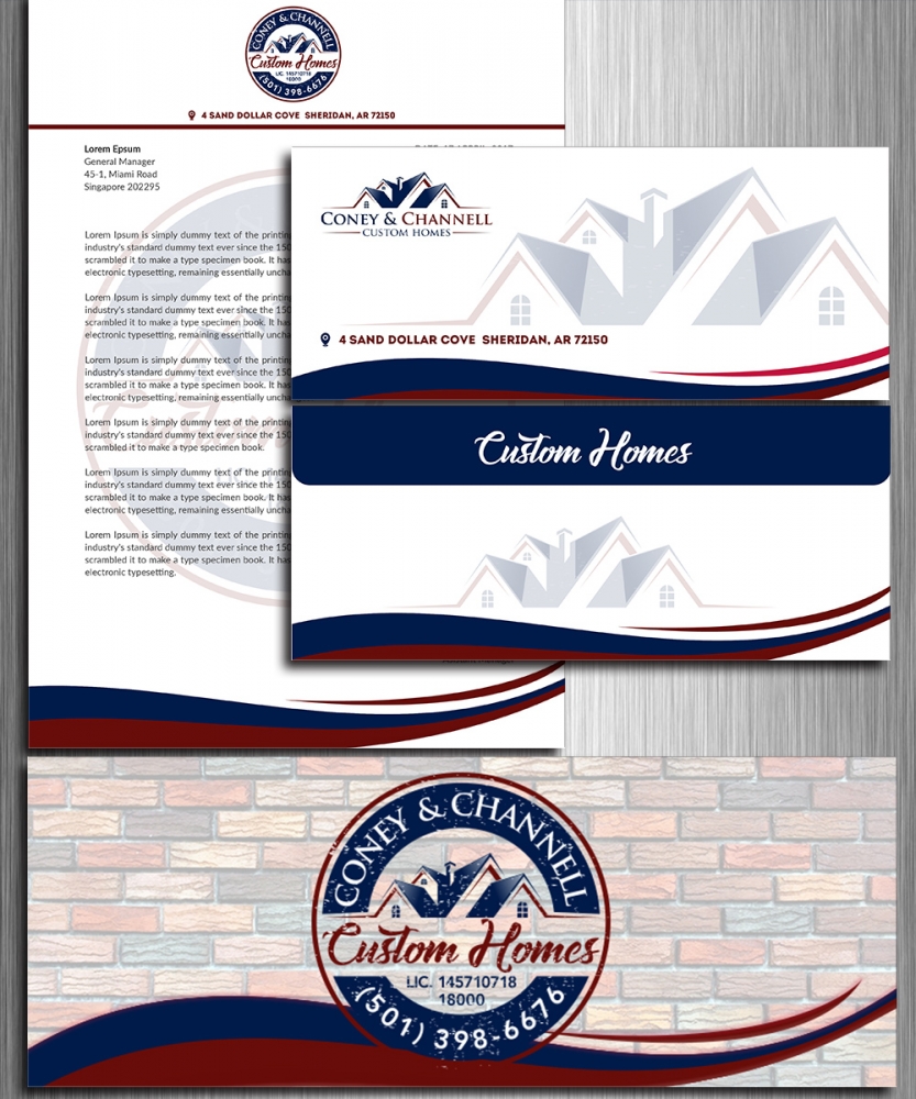 Coney and Channell custom homes  logo design by MastersDesigns