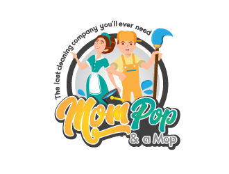 Mom Pop & a Mop logo design by akupamungkas