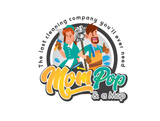 Mom Pop & a Mop logo design by akupamungkas