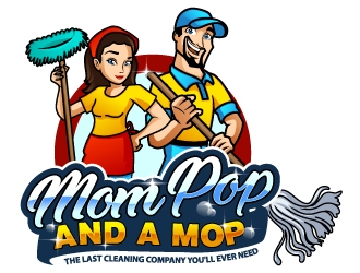 Mom Pop & a Mop logo design by Aelius