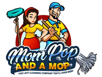 Mom Pop & a Mop logo design by Aelius