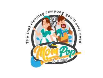 Mom Pop & a Mop logo design by akupamungkas