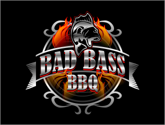 Bad Bass BBQ logo design by serprimero
