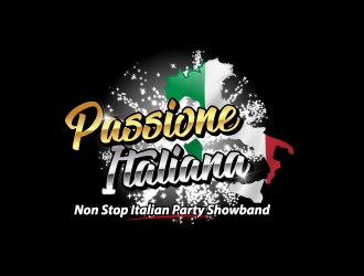PASSIONE ITALIANA -   tag line: Non Stop Italian Party Showband logo design by jaize
