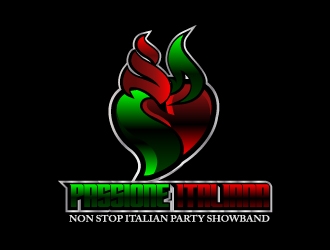 PASSIONE ITALIANA -   tag line: Non Stop Italian Party Showband logo design by samuraiXcreations
