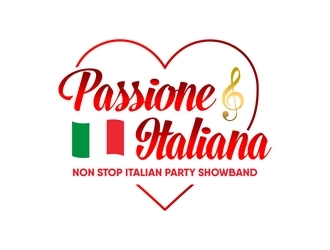 PASSIONE ITALIANA -   tag line: Non Stop Italian Party Showband logo design by ksantirg