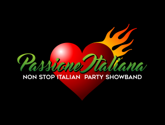 PASSIONE ITALIANA -   tag line: Non Stop Italian Party Showband logo design by rykos