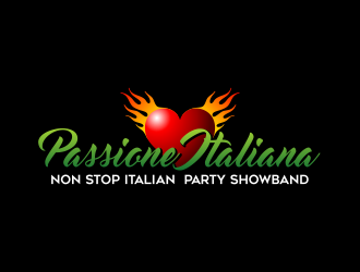 PASSIONE ITALIANA -   tag line: Non Stop Italian Party Showband logo design by rykos