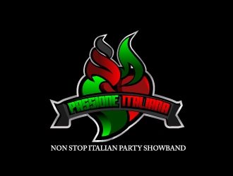PASSIONE ITALIANA -   tag line: Non Stop Italian Party Showband logo design by samuraiXcreations