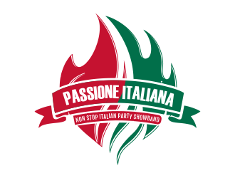 PASSIONE ITALIANA -   tag line: Non Stop Italian Party Showband logo design by kopipanas