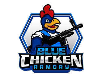 Blue Chicken Armory logo design by daywalker