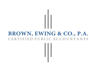 Brown, Ewing & Co., P.A.        Certified Public Accountants logo design by savana