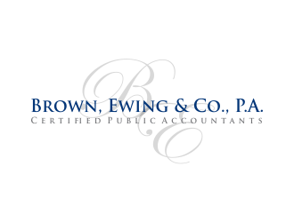 Brown, Ewing & Co., P.A.        Certified Public Accountants logo design by Girly