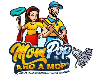 Mom Pop & a Mop logo design by Aelius