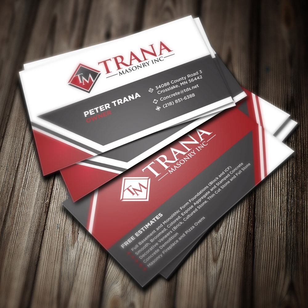 Trana Masonry Inc. logo design by scriotx