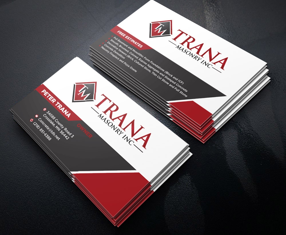 Trana Masonry Inc. logo design by scriotx