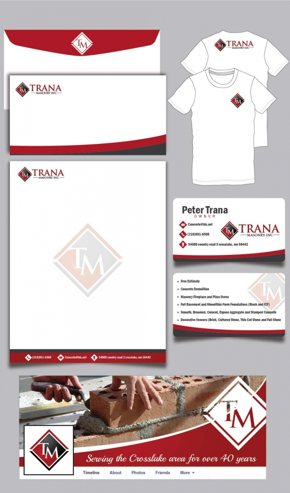 Trana Masonry Inc. logo design by justine