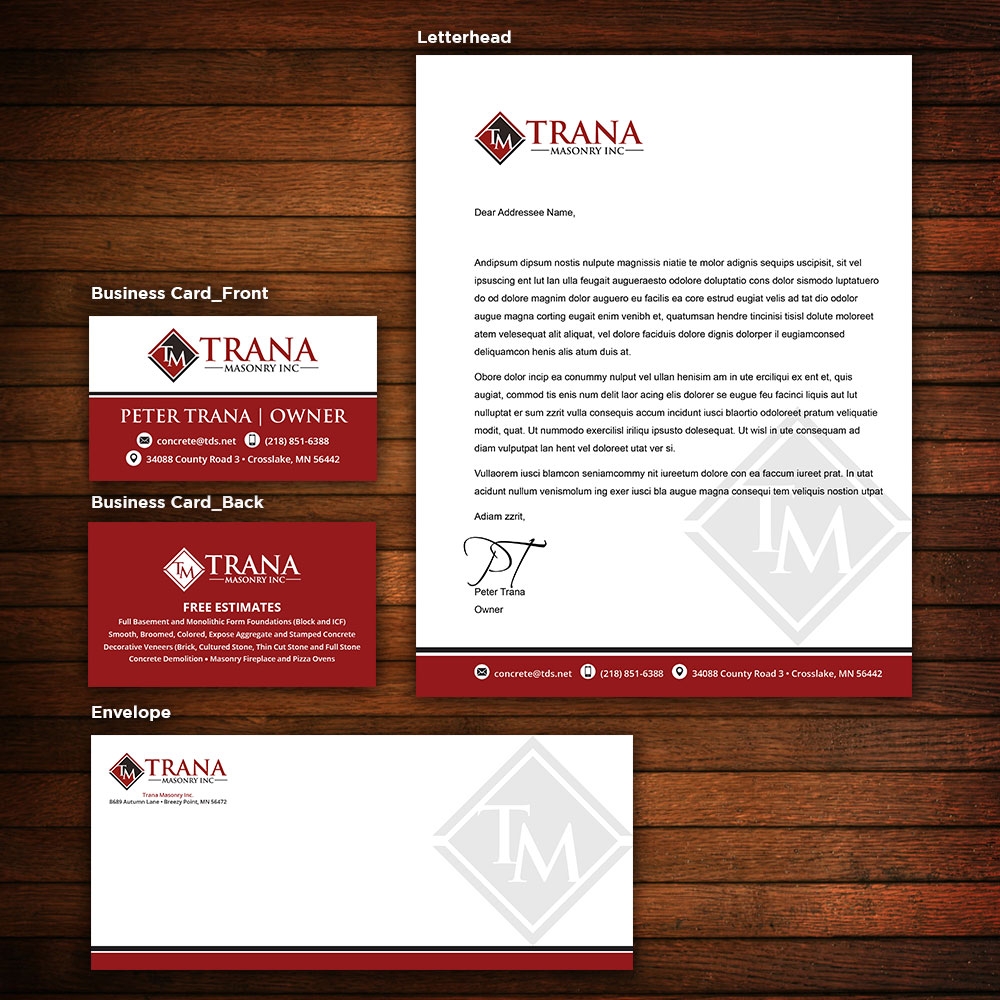 Trana Masonry Inc. logo design by blackhood