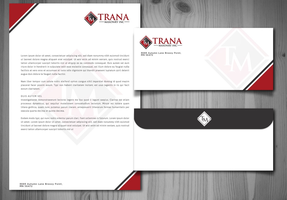 Trana Masonry Inc. logo design by scriotx