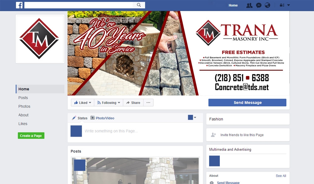 Trana Masonry Inc. logo design by scriotx