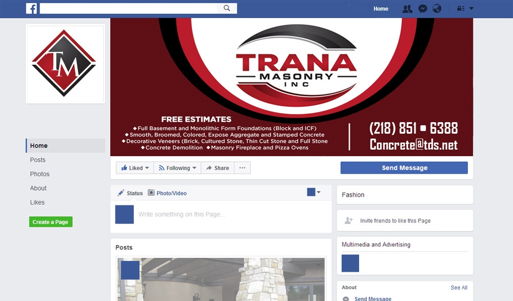 Trana Masonry Inc. logo design by scriotx