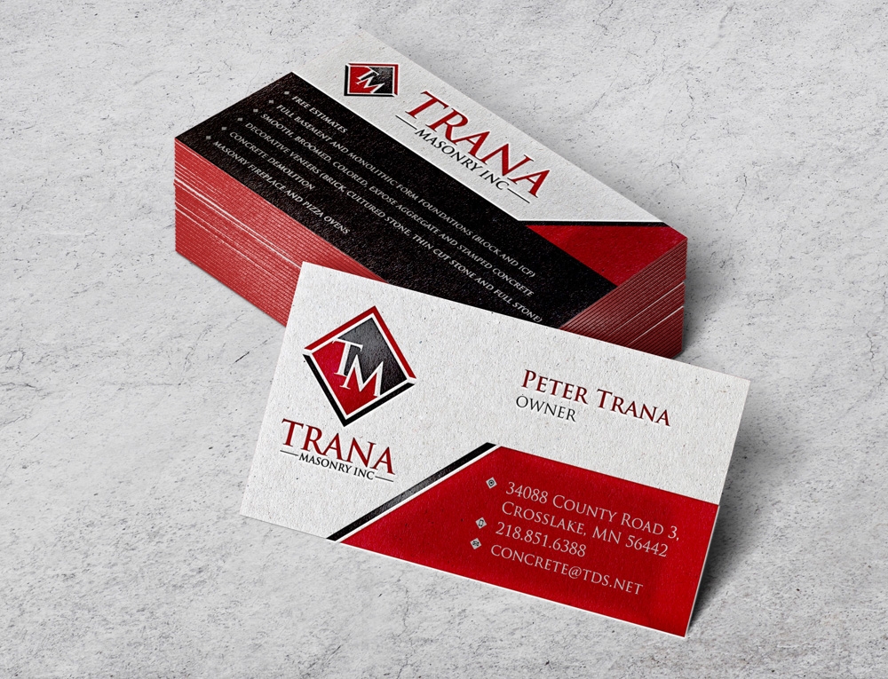 Trana Masonry Inc. logo design by SOLARFLARE