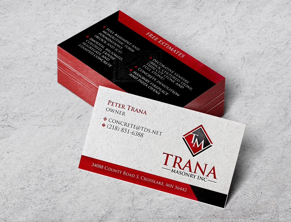 Trana Masonry Inc. logo design by SOLARFLARE