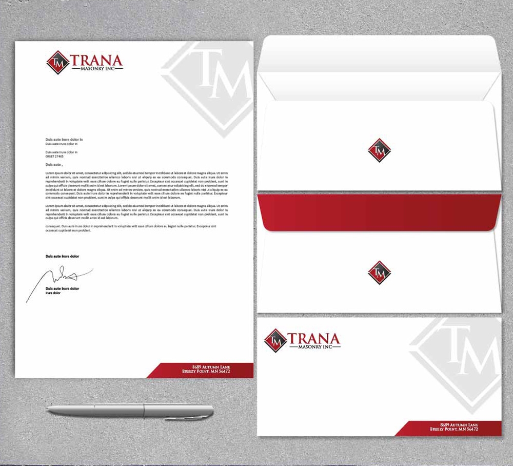 Trana Masonry Inc. logo design by SOLARFLARE