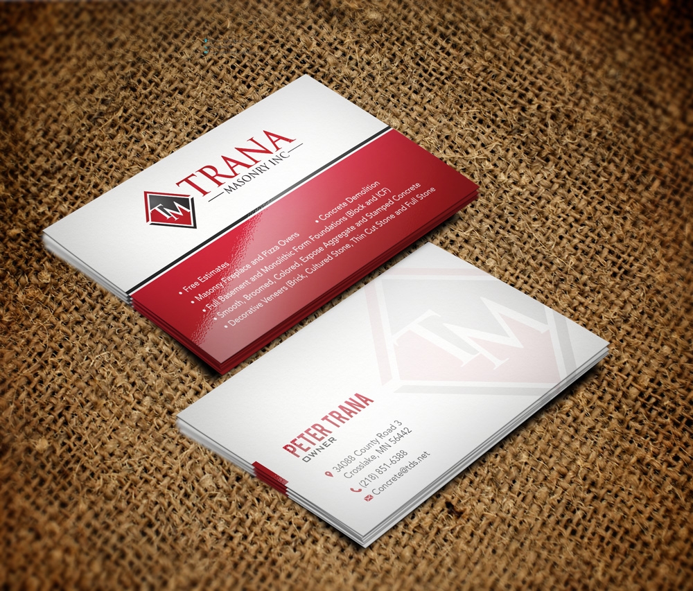 Trana Masonry Inc. logo design by grea8design
