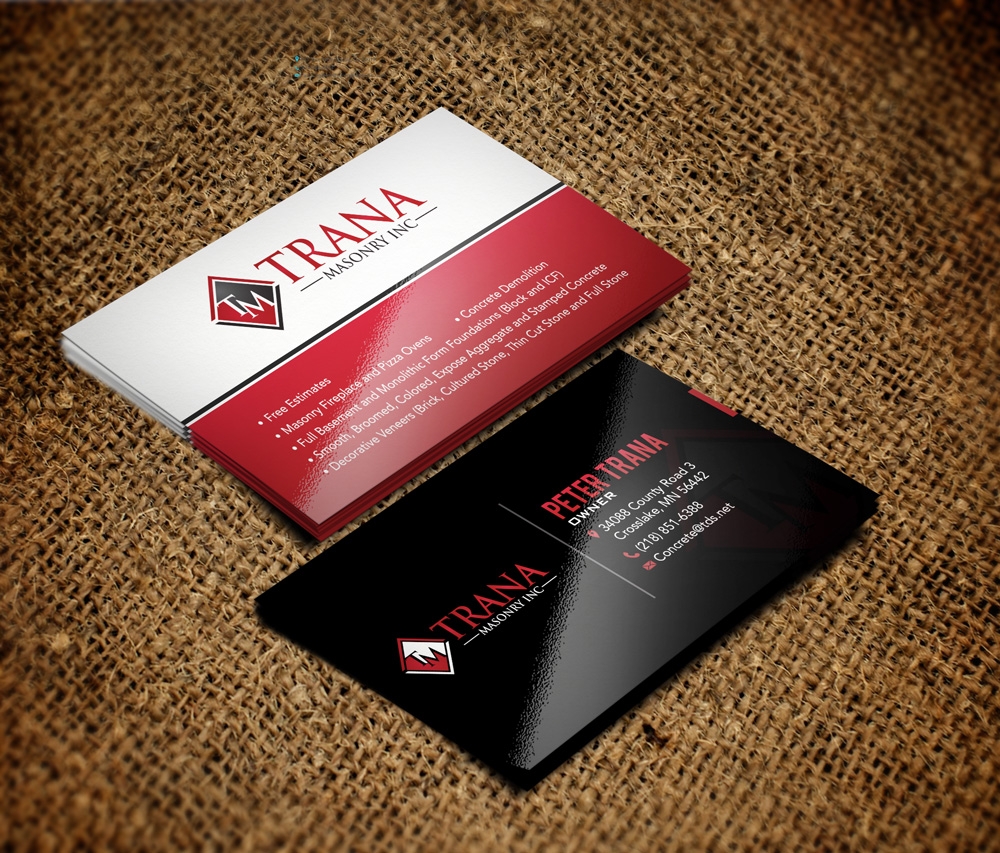 Trana Masonry Inc. logo design by grea8design
