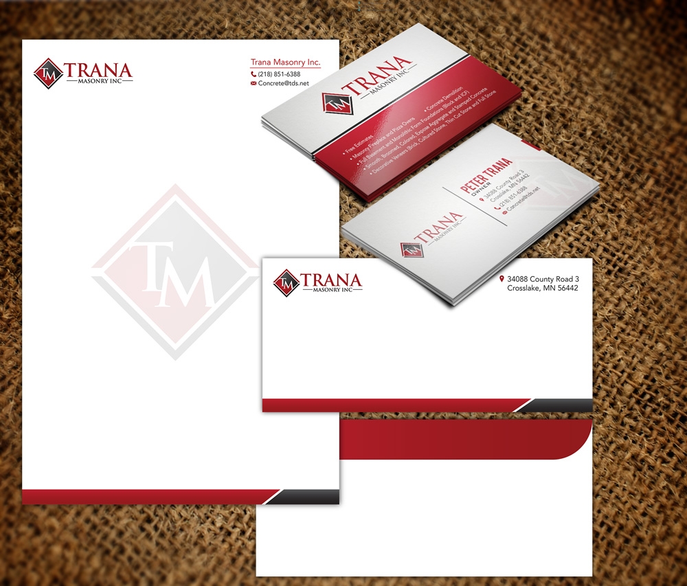 Trana Masonry Inc. logo design by grea8design