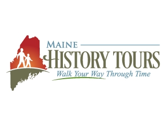 Maine History Tours   Tagline: Walk Your Way Through Time logo design by jaize
