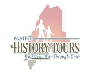 Maine History Tours   Tagline: Walk Your Way Through Time logo design by jaize
