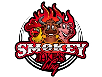Smokey Jakes BBQ logo design by DreamLogoDesign