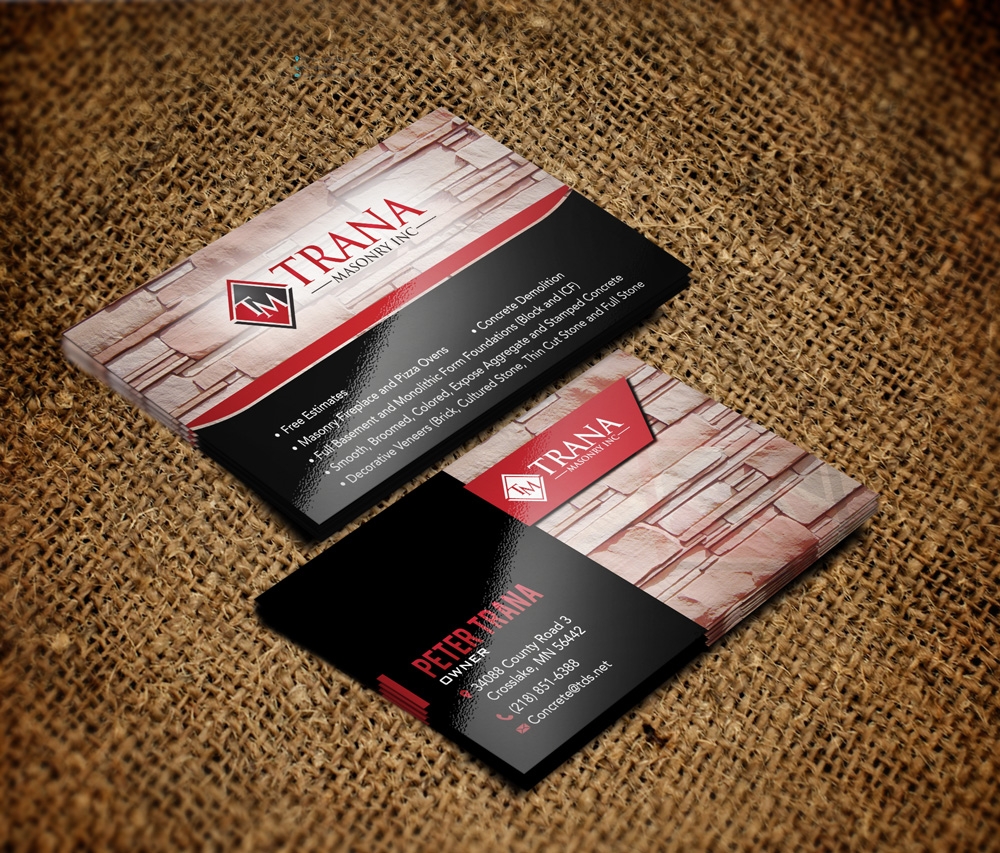 Trana Masonry Inc. logo design by grea8design