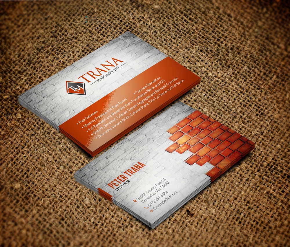 Trana Masonry Inc. logo design by grea8design