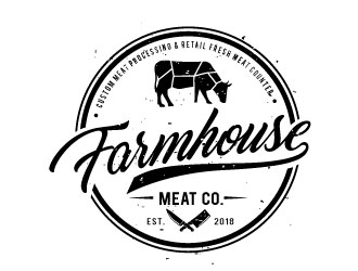 Farmhouse Meat Co. logo design by REDCROW