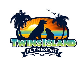 Twins Island Pet Resort logo design by DreamLogoDesign