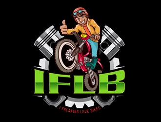 I Freaking Love Bikes  IFLB for short logo design by DreamLogoDesign