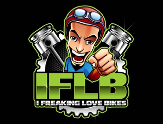 I Freaking Love Bikes  IFLB for short logo design by DreamLogoDesign