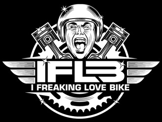 I Freaking Love Bikes  IFLB for short logo design by shere