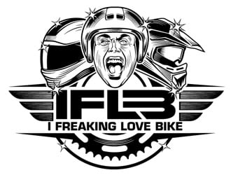 I Freaking Love Bikes  IFLB for short logo design by shere