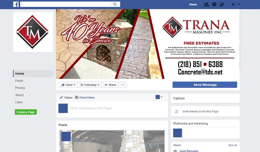 Trana Masonry Inc. logo design by scriotx