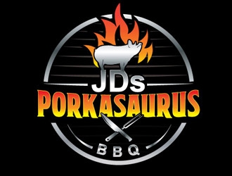 JDs Porkasaurus BBQ logo design by logoguy