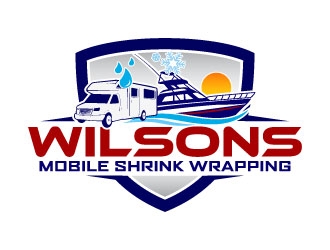 Wilsons mobile shrink wrapping  logo design by daywalker