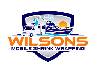 Wilsons mobile shrink wrapping  logo design by daywalker