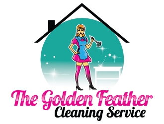 The Golden Feather Cleaning Service  logo design by Boomstudioz